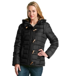 New! RUFF HEWN ~Size MEDIUM~ Toggle-Front Removable Hood Black Puffer Jacket - Picture 1 of 1