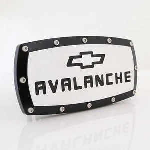 Chevrolet Avalanche Billet Tow Hitch Cover (Black Trim on Chrome) - Picture 1 of 4