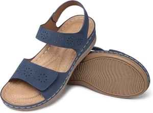 Shibever Women's Dressy Ankle Strap Walking Sandals - Blue - Sz 40 (US 9) - Picture 1 of 4