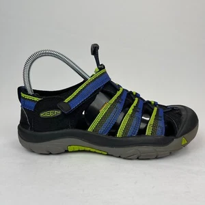 Keen Newport H2 Kids 5 Washable Hiking Sandals Bungee Lace Black/Green Casual - Picture 1 of 7