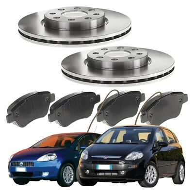 Kit Dischi Freno Pastiglie Anteriori Fiat Grande Punto 1.2 1.4 1.3 Multijet - Immagine 1 di 4