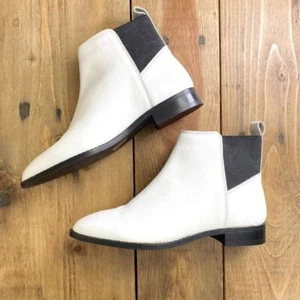 Stivali stivaletti Asos in pelle bianca cowboy a punta - Foto 1 di 8