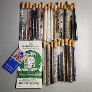 LOTTO PERLINE VINTAGE - VETRO METALLO RESINA PLASTICA 26 tubi vetro - Foto 1 di 4