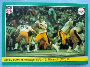 Fleer Team 1984 fútbol de acción #65 Super Bowl IX - Imagen 1 de 2