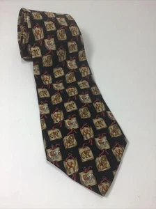 SALVATORE FERRAGAMO Men's Silk Tie Safari Zoo Exotic Animals Print Made in Italy - Picture 1 of 6