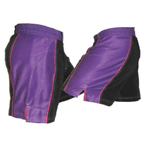 Black and Purple Striped Female MMA Shorts
