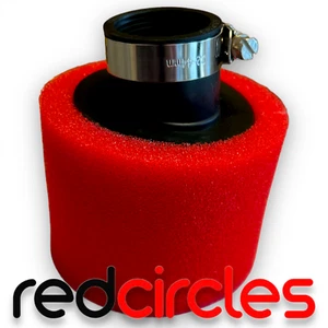 RED 35mm ANGLED PIT BIKE RACING FOAM AIR FILTER 50cc 110cc 125cc PITBIKE - Picture 1 of 4