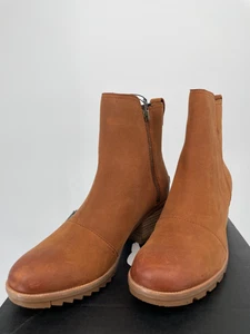 Sorel Mujer Botas Cate Bootie 10.5 Marrón Camel Grano Cuero Impermeables Nuevas con Etiquetas - Imagen 1 de 4
