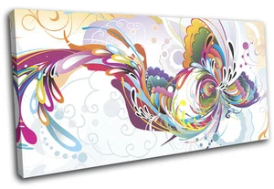 Floral Swirls Abstract SINGLE CANVAS WALL ART Picture Print VA - Picture 1 of 1