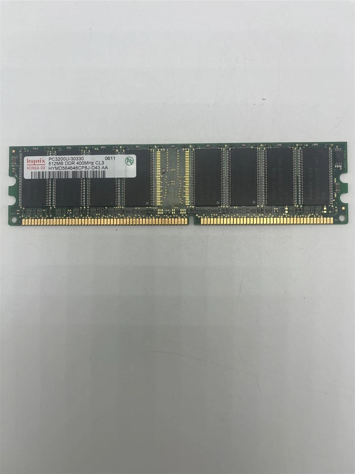 Hynix 512MB DDRR 400MkHz CL3 PC3200U-30330 RAM - Image 1 of 1