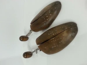 Antique Wood Shoe Form Insert Stretchers Wood And Metal - Picture 1 of 7