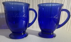 Vintage Anchor Hocking Starbucks Kobaltblau Glas Kaffeetassen (2) ⚓️ - Bild 1 von 11