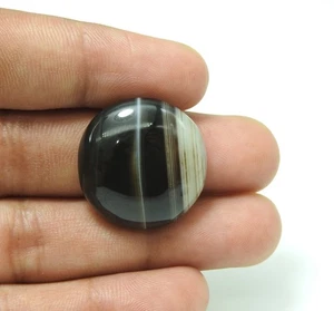 Colgante de cabujón de forma redonda de ágata con bandas naturales de 30,00 quilates 23x23x7 mm - Imagen 1 de 8