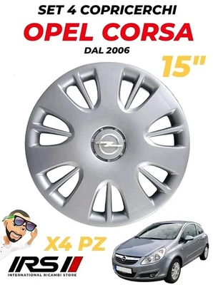 AFTERMARKET PRODUCTS SET 4 COPRICERCHI COPPA RUOTA PLATTÒ R15" OPEL CORSA DAL 2006
