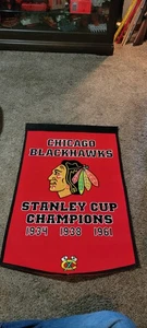 2015 Chicago Blackhawks Stanley Cup Champions Banderín Bandera Lana NHL HOCKEY   - Imagen 1 de 11
