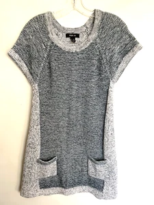 Style & Co. Damen Pulloverkleid blau grau Strick Kurzarm Größe L - Bild 1 von 4