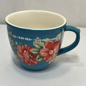 Taza de café vintage floral verde azulado Pioneer Woman taza de 16 onzas - Imagen 1 de 8