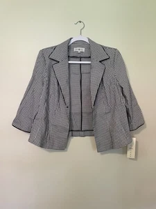 Blazer Kate Rosy nero bianco stampa pied de poule NUOVO - Foto 1 di 7