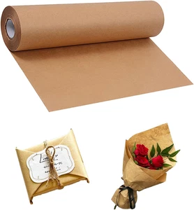 Kraft Paper Roll, Wrapping Paper for Gift Packaging, Crafts, Birthdays, Christma - Picture 1 of 12
