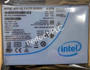 Intel SSD 4TB P4510 Series DC NVME U.2 SSDPE2KX040T8 Solid State Drive VDV10131 - Picture 1 of 3