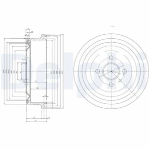 2x DELPHI Bremstrommel Trommeln Trommelbremse Hinten BF103 - Bild 1 von 1