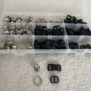 3/8 inch (11mm) 50 Safety Breakaway CAT Collar HARDWARE KITS Black - Picture 1 of 5