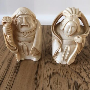 2 Netsuke Japanese 3" figurines, Hard Resin? - Picture 1 of 16