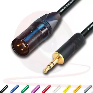 Pseudo Balanced 3.5mm Stereo Mini Jack to Mono Male XLR Lead. Gold Neutrik Cable - Picture 1 of 2