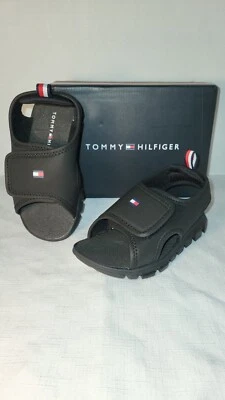 Tommy Hilfiger TH Niños Shayde TD Sandalias Negras Niños Pequeños Talla EE. UU. 9 Unisex Zapatos NUEVO Foto 1 de 4