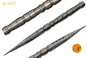 Custom Made Hand Forged Damascus Steel Kris Blade Tri Edge Dagger Knife 2427 - Picture 1 of 5