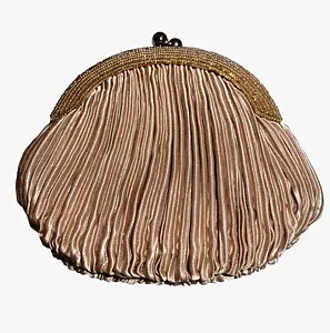 Bolso sin asas Moni Couture vintage vieira con cuentas noche con cadena de cierre a presión - Imagen 1 de 14