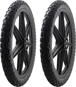 Wheel Cart Tire Replacement Flat Free Assembly Black 3/4? Bearings 20 in 2 Pack - Picture 1 of 6