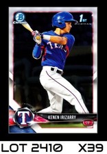 1-2018 BOWMAN DRAFT CHROME KENEN IRIZARRY RANGERS CARD#BDC-140 QTY