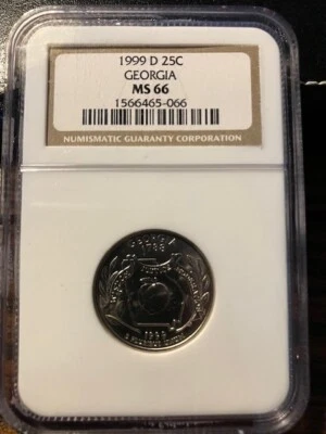 1999 D GEORGIA STATE QUARTER NGC MS66 BUSINESS STRIKE - Image 1 of 2