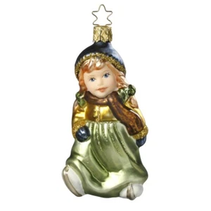 Christbaumschmuck Glas Mädchen Schlittschuhe Weihnachtskugeln Figur Nostalgie - Bild 1 von 1