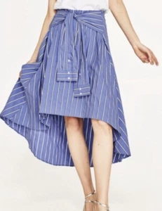 Zara Rock Damen XS blau weiß gestreift Shirt inspiriert Rock Midi - Bild 1 von 10