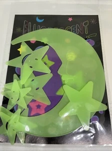 Luna 7 stelle fluorescenti con adesivo per parete soffitto fluo - Foto 1 di 2
