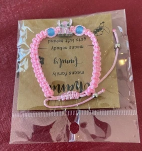 Adjustable Woven Bracelet With Charm Disney Cartoon Character Stitch Pink NIP - Picture 1 of 1
