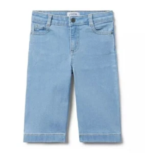 JANIE and JACK Wide Leg Cropped Blue Jeans Pants Girls Pockets Size 7 NeW TAGS - Picture 1 of 3