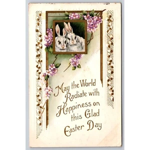 Postcard Vintage Divided-Back Easter Bunny Rabbit Cute Postcard 0234 - Picture 1 of 2