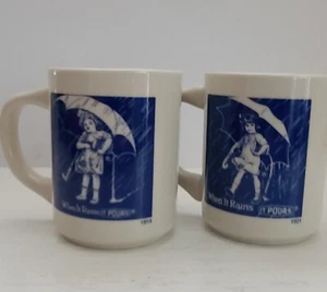Vintage Morton Salt Girl 1914 & 1921 Logo When it Rains it Pours Coffee Mug Cup - Picture 1 of 14