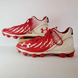 Under Armour Football Cleats Red And White US 8.5   3022774-600 - Imagen 1 de 13