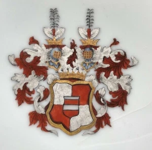 Porzellan Wappenteller FREIHERR v. KOTTWITZ Böhmen Schlesien Adel coat of arms - Picture 1 of 6