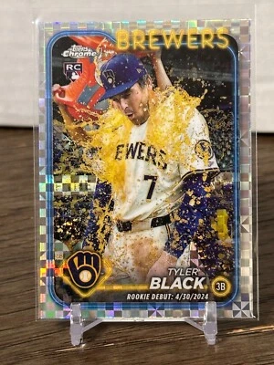 2024 Topps Chrome Update Tyler Black Milwaukee Brewers X-FRACTOR RC Ref #USC124 - Image 1 of 2