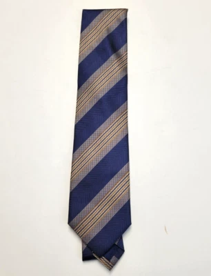 NUEVO $135 Corbata para Hombre David Donahue 100% SEDA Azul Bronce Rayas HECHA EN EE. UU. Foto 1 de 4