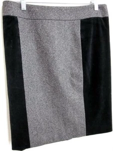 Falda Lápiz Gucci Tweed/Pana Negra Gris Lana Italia 44/US10/Reino Unido Forrada 32"W - Imagen 1 de 10