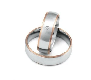 Fischer Trauringe Roségold 585/- / Silber 925/- mit Brillant - Bild 1 von 1