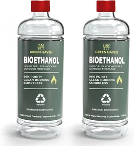 Green Haven 2L Premium Bioethanol Fuel for Fireplace - Bio Ethanol Liquid - Picture 1 of 12