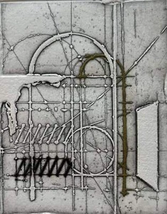 Parallelismo Walter Valentini Opera Acquaforte Dipinto Moderno Geometrico 31x45 - Foto 1 di 1