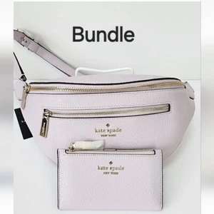 Kate Spade Leila Belt Bag Fanny Pack & Wallet in Lilac Moon Leather NWT! - Picture 1 of 15